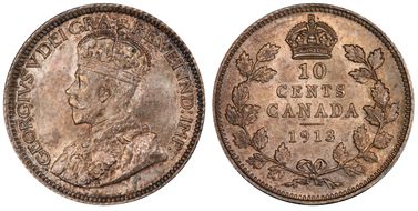 1913 10C Small Leaves MS63
