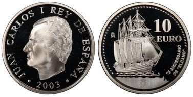 2003-M € 10 De Elcano PR68DCAM