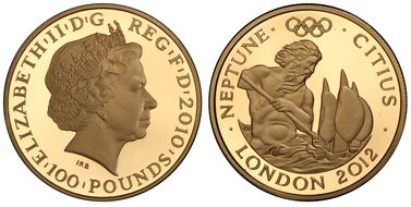 2010 £100 London 2012 Neptune PR69DCAM