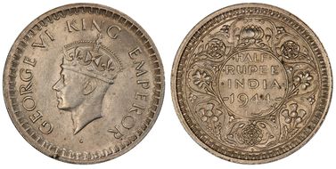 1944(B) 1/2 Rup SW-9.63 Dot MS62