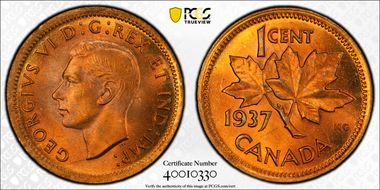 1937 1C MS66RD