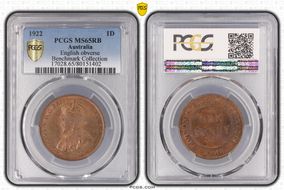 1922  1D English obverse MS65RB