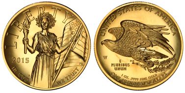 2015-W $100 High Relief  First Strike .9999 Fine Gold MS70