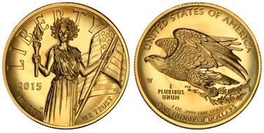 2015-W $100 High Relief  First Strike .9999 Fine Gold MS69