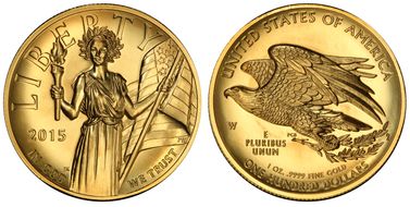 2015-W $100 High Relief  First Strike .9999 Fine Gold MS70