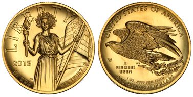 2015-W $100 High Relief  First Strike .9999 Fine Gold MS70