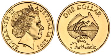 2002 $1 Year of the Outback MS67