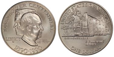 1990-W $1 Eisenhower MS68