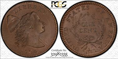 1794 1C S-29, Ornate Head MS63BN