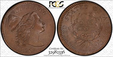 1794 1C S-29, Ornate Head MS64BN