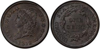 1812 1C S-291, Small Date MS62BN