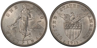 1911-S Peso AU53