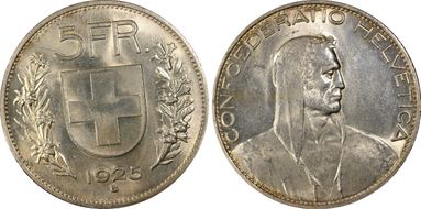 1925 B 5 Fr KM-38  Ag MS63