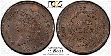 1812 1C S-291, Small Date MS63BN