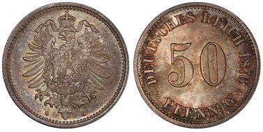 1876-G 50 Pfg J-7 MS65