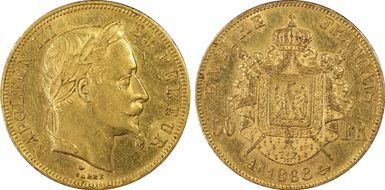 1868-A 50 Fr Gad-1112 F-548 AU58