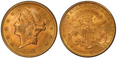 1893 $20 MS64+