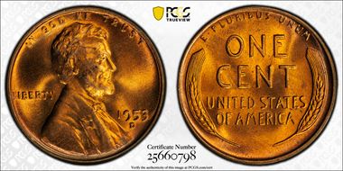 1953-D 1C MS67RD