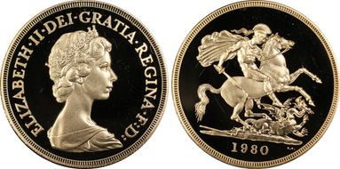 1980 £5 S-SE1 St. George PR68DCAM