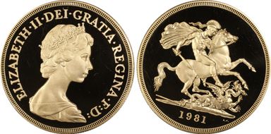 1981 £5 S-SE1 St. George PR68DCAM