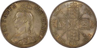 1887 Florin S-3925 Jubilee Head MS64