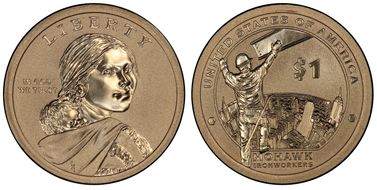 2015-W $1 Mohawk Ironworkers, Enhanced Coin & Currency Set SP70