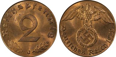 1939-J 2 Pfg J-362 MS64RD