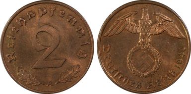 1940-A 2 Pfg J-362 MS64RB