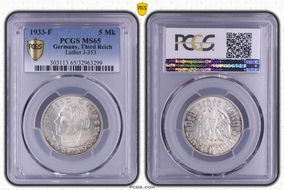 1933-F 5 Mk Luther J-353 MS65