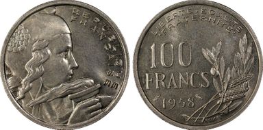 1958 100 Fr Gad-897 F-450 Chouette MS65