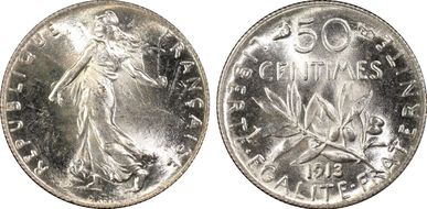 1913 50C Gad-420 F-190 MS65