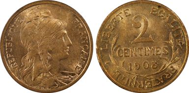 1908 2C Gad-107 MS63RD