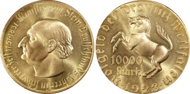 1923 10K Mk Jaeger-N20b Notgeld MS66