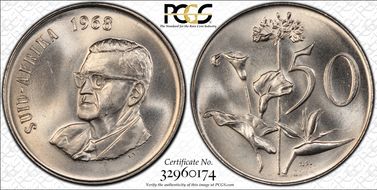 1968 50C Afrikaans MS67