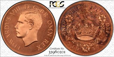 "1937" Medal FM-19c Edward VIII PR66CAM