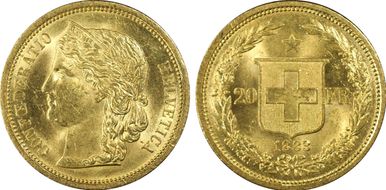 1883 20 Fr MS64