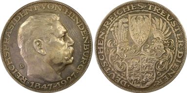 1927-D (5 Mk) X-1 Silver SP63