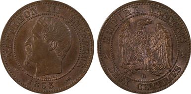 1853-D  2C Gad-103 F-107 Petit D MS63BN