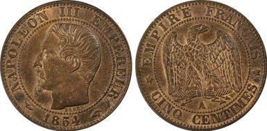 1854-A 5C Gad-152 F-116 MS64BN