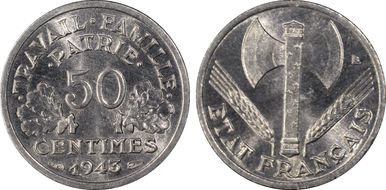 1943 50C Gad-425 Légère MS65