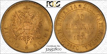 1904-L 10 Mar KM-8.2  Au MS65