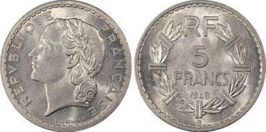 1948-B 5 Fr Gad-766a 9 ouvert MS63