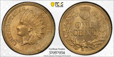 1860 1C Pointed Bust, FS-401 MS61