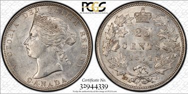 1874-H 25C AU53