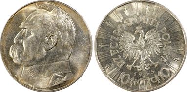 1935(w) 10 Zl KM-29  Ag MS63