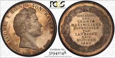 1826 Thaler Transfer of University KM-722 MS64