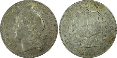 1891-A 5 Fr KM-12  Ag AU55