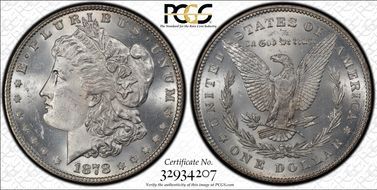 1878 7TF $1 VAM 187, Doubled R MS64+