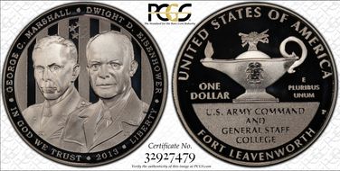 2013-P $1 5 Star Generals Marshall, Eisenhower PR69DCAM