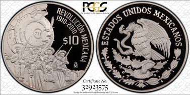2010-Mo 10 Peso Revolutionaries PR69DCAM